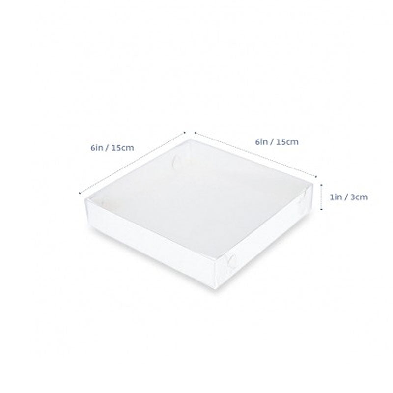 Cookie Box - 6" x 6" x 1" - CLEAR LID- 10pack